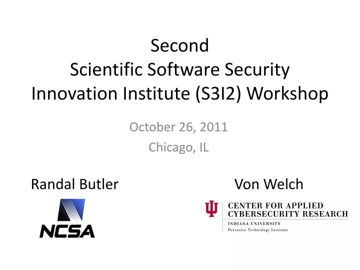 second scientific software security innovation institute s3i2 workshop