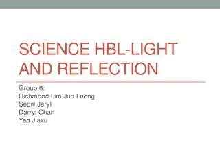 Science hbl -light and reflection