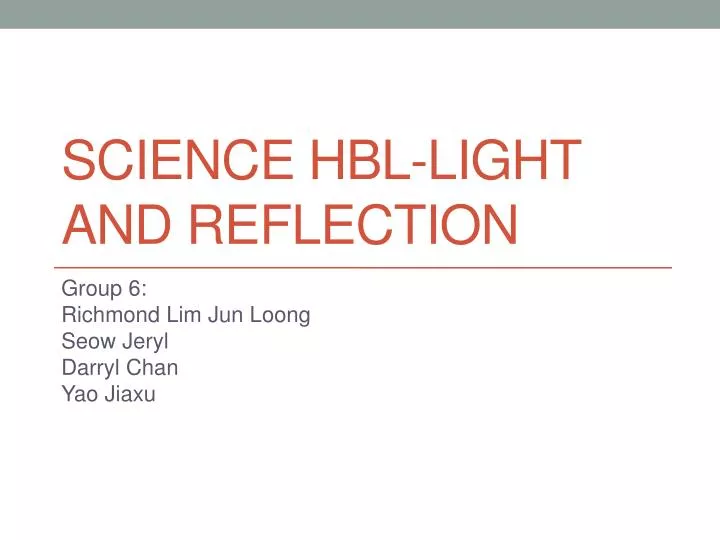 science hbl light and reflection