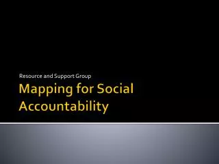 Mapping for Social Accountability