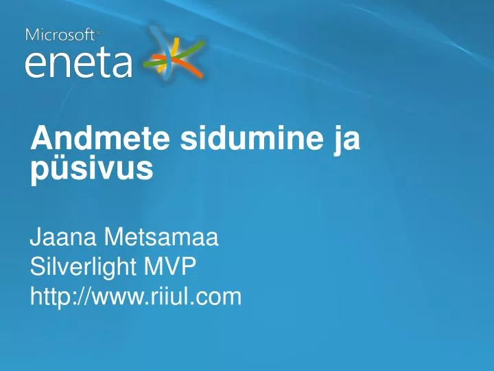 andmete sidumine ja p sivus