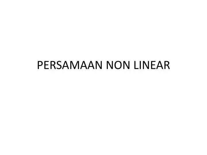 persamaan non linear
