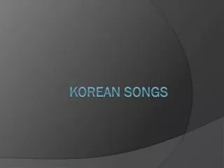 Korean songs