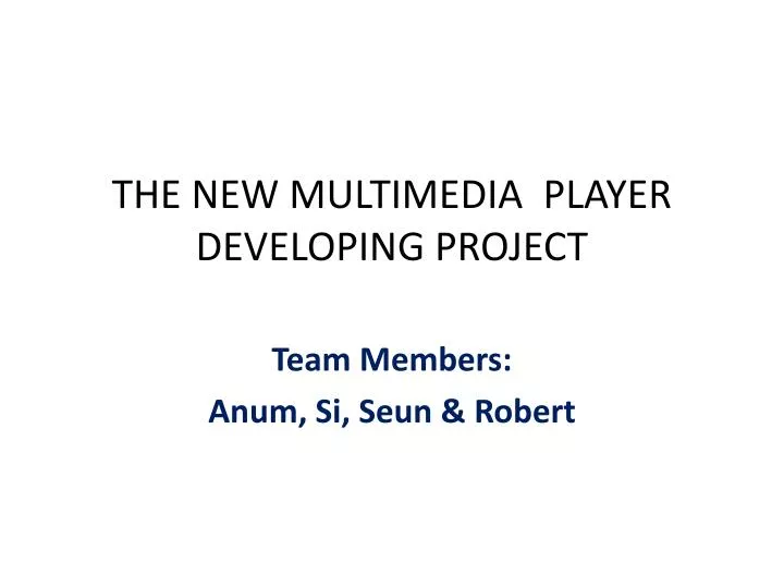the new multimedia player developing project