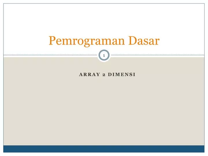 pemrograman dasar