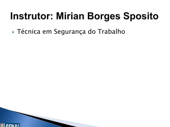 instrutor mirian borges sposito