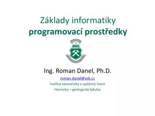 z klady informatiky programovac prost edky