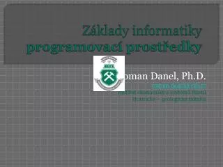 z klady informatiky programovac prost edky