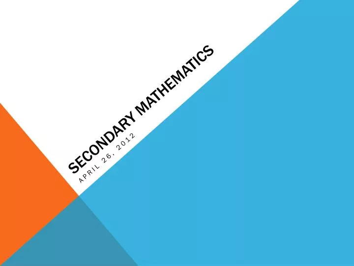 secondary mathematics