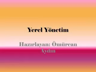 yerel y netim