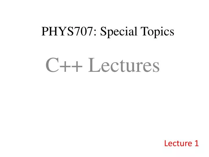 phys707 special topics