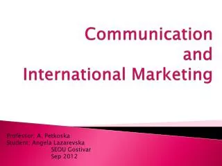 Communication and International Marketing