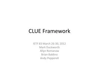 CLUE Framework