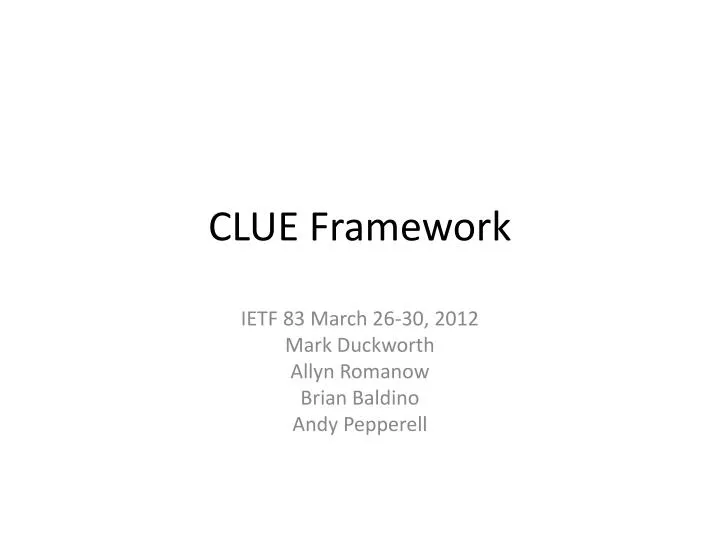 clue framework