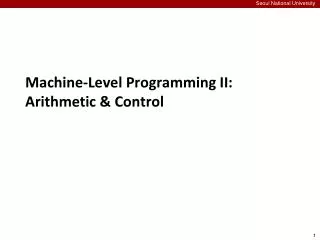 machine level programming ii arithmetic control