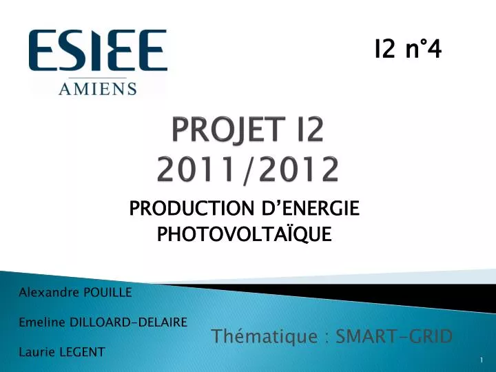 projet i2 2011 2012
