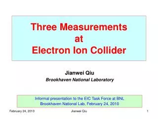 Three Measurements at Electron Ion Collider