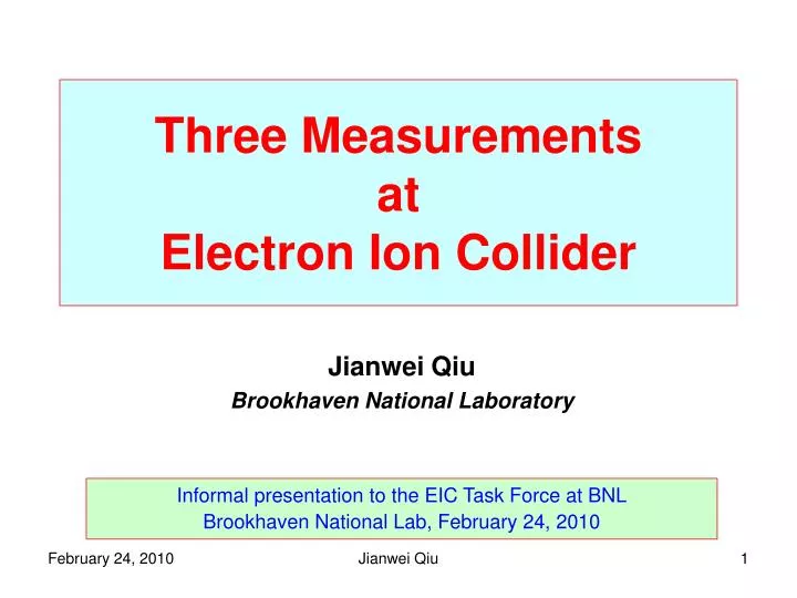 three measurements at electron ion collider
