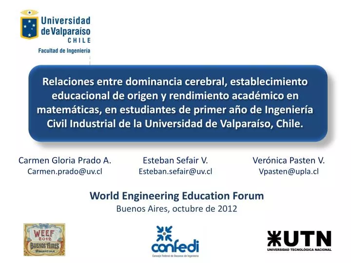 world engineering education forum buenos aires octubre de 2012