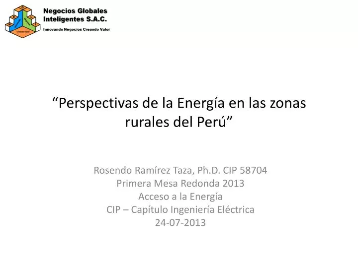 perspectivas de la energ a en las zonas rurales del per