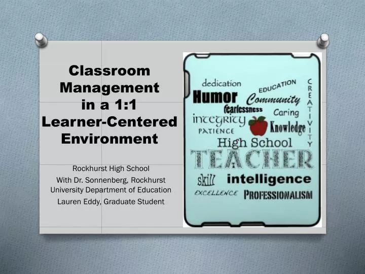 classroom management in a 1 1 learner centered environment