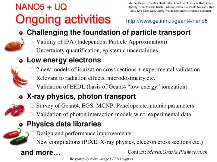 nano5 uq ongoing activities