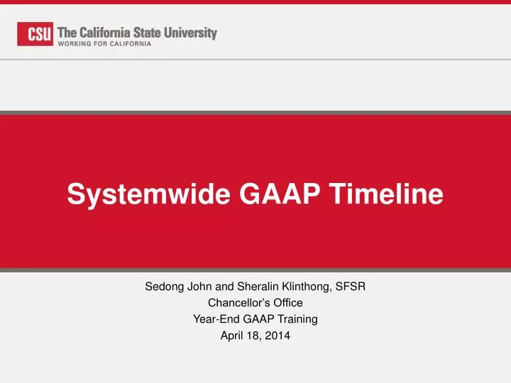 systemwide gaap timeline