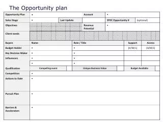 The Opportunity plan