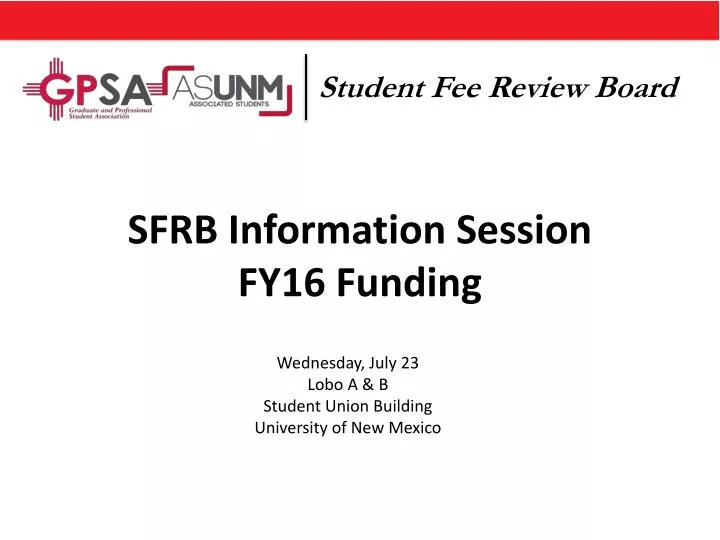 sfrb information session fy16 funding