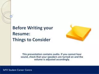 Before Writing your Resume: Things to Consider