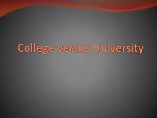 College versus University