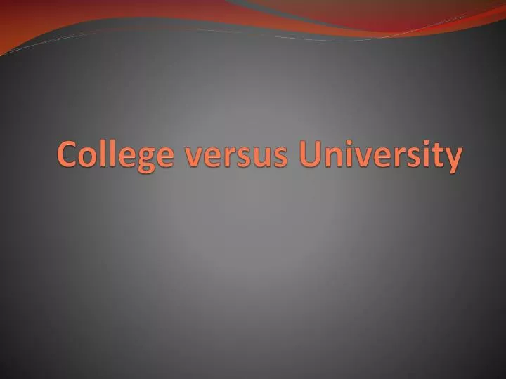 college versus university