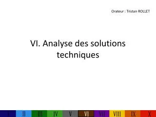 vi analyse des solutions techniques