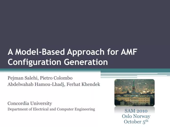 a model based approach for amf configuration generation
