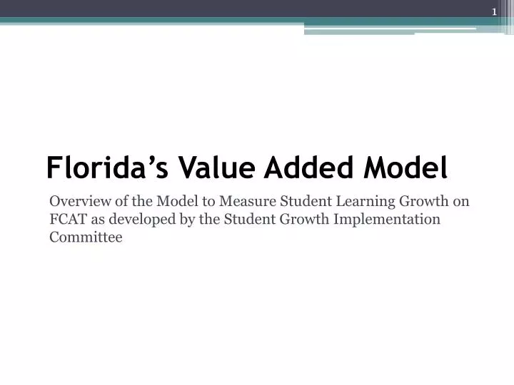 florida s value added model