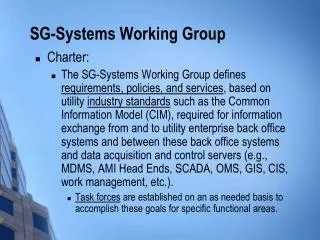 SG-Systems Working Group