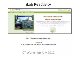 CT Workshop July 2012
