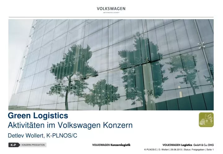 green logistics aktivit ten im volkswagen konzern