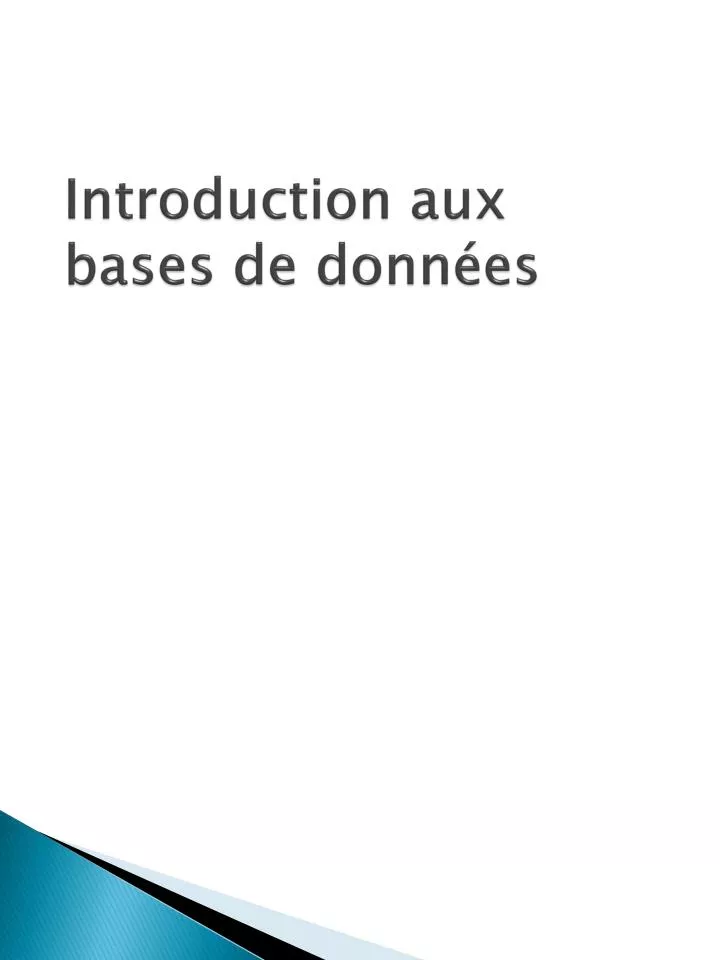 introduction aux bases de donn es