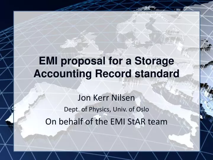 emi proposal for a storage accounting record standard