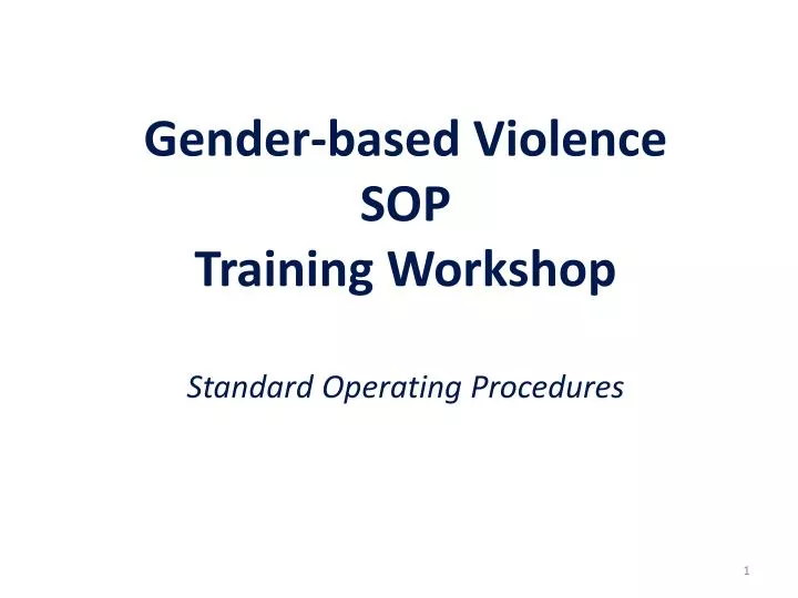 gender based violence sop training workshop standard operating procedures