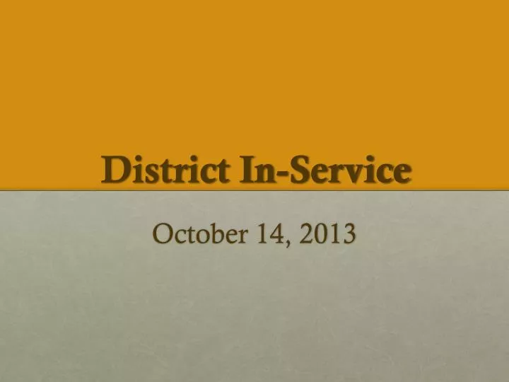 district in service
