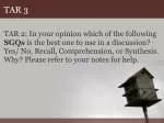 TAR 3 - slide 1