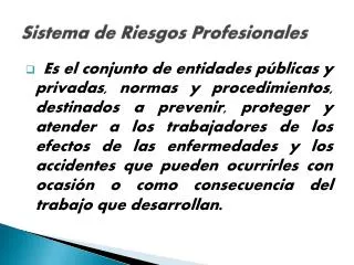 sistema de r iesgos profesionales