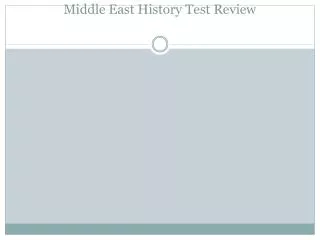 Middle East History Test Review