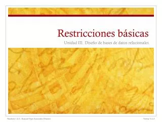 restricciones b sicas