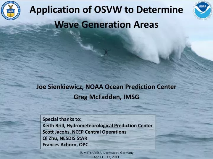 application of osvw to determine wave generation areas