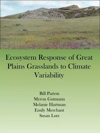 Ecosystem Response of Great Plains Grasslands to Climate Variability