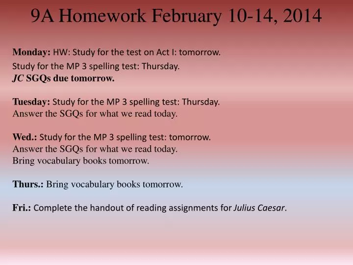 9a homework february 10 14 2014