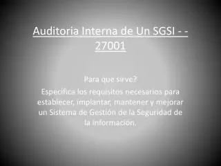 auditoria interna de un sgsi 27001